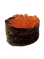 Salmon Roe (known as ikura in Japanese). Roe are fish eggs.