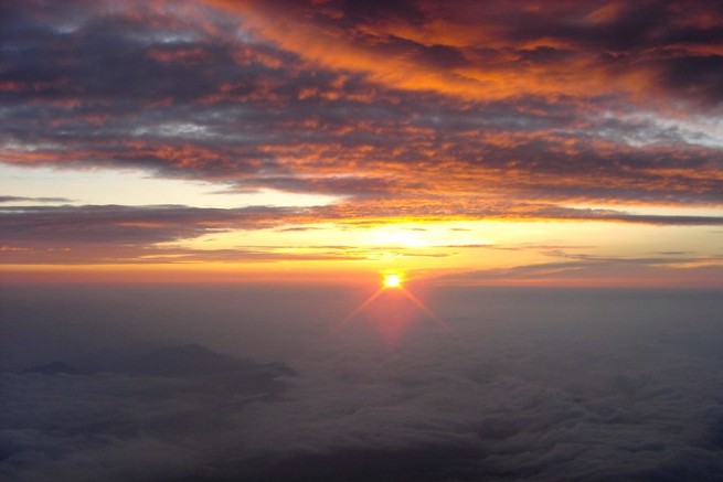 Sunrise on top of Mt Fuji