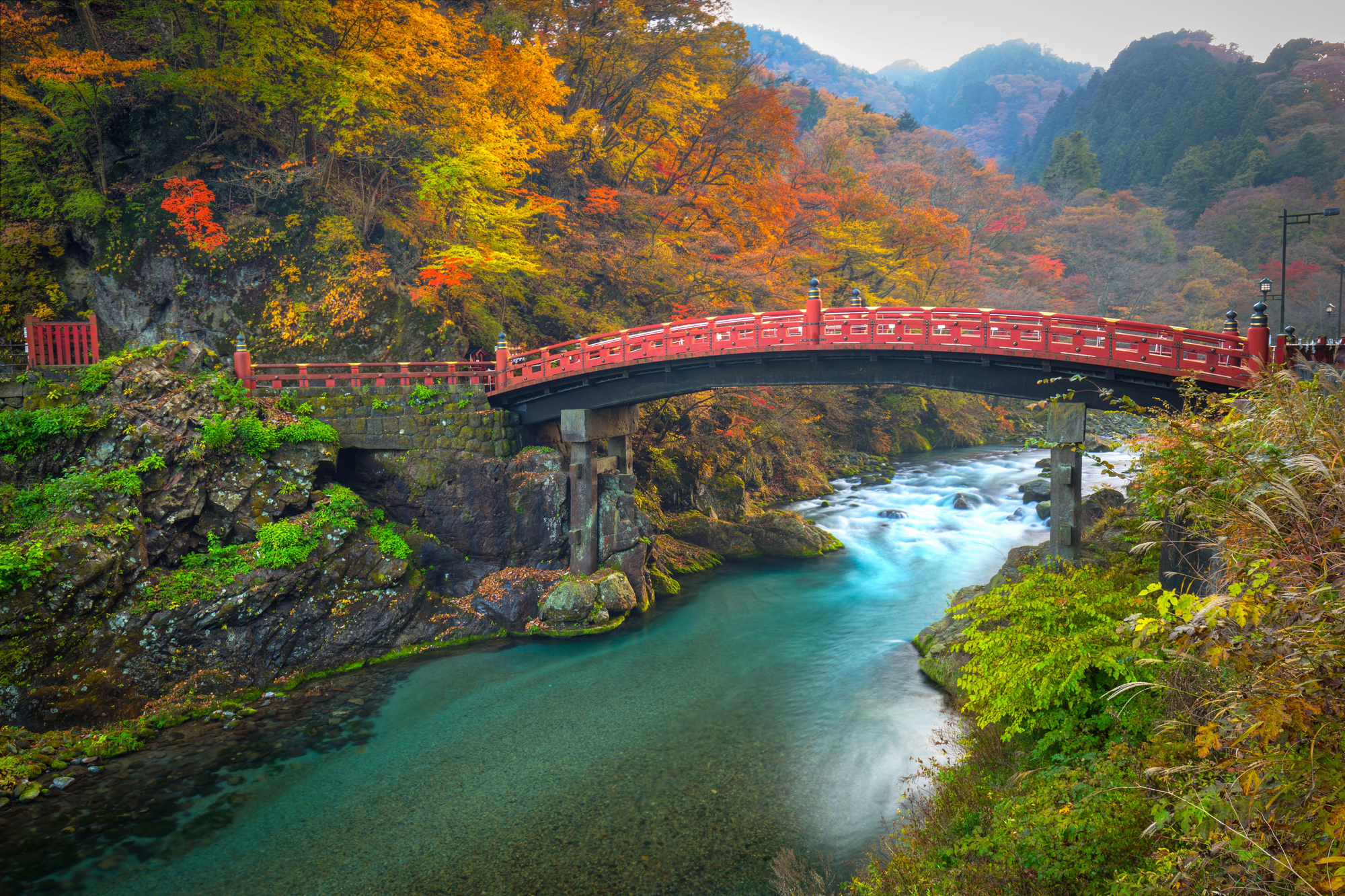 Shinkyo Bridge during autumn in Nikko