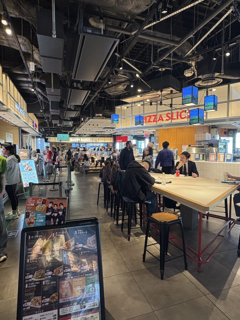 Inside the Miyashita Park food court complex in Shibuya, best things to do in Shibuya